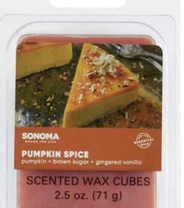 Lot of 4 SONOMA Wax Cubes Melt - Pumpkin Spice -w/ Brown Sugar, Gingered Vanilla - Picture 1 of 2