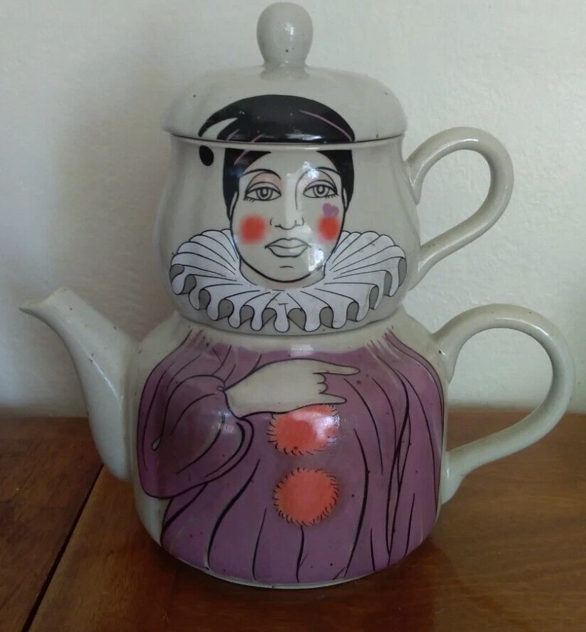 Théière "égoïste" neuve Pierrot en grès du Japon - Photo 1/4