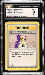 CGC 9 Impostor Professor Oak Base Set 1. Edition 73/102 RARE Pokemon WOTC - Bild 1 von 2