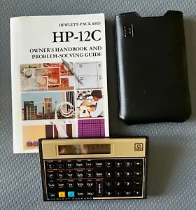 HP 12C Vintage Hewlett Packard Financial Calculator w/BOOK and CASE. Clean! - Picture 1 of 8