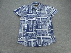 Rocawear Shirt Mens Medium Blue Geometric Short Sleeve Button Streetwear Adult M - Picture 1 of 8