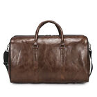 Large PU Leather Luggage Duffle Handbag Sports Travel Gym Holdall Weekend Bag
