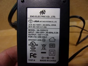 Eng 3A-122DU12 AC Adapter Charger 12V 1.0A - Picture 1 of 5