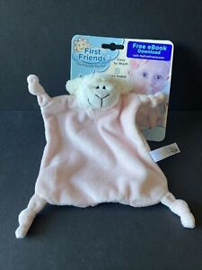 First Friends Lamb Blanket Pacifier Holder Plush Lovey With Two Pacifiers New!