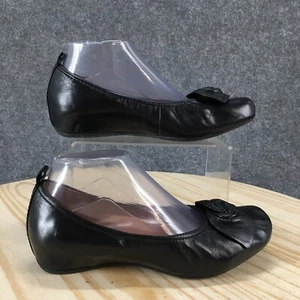Earthies Shoes Womens 8B Rubio Casual Comfort Slip On Ballet Flats Black Leather - Picture 1 of 18