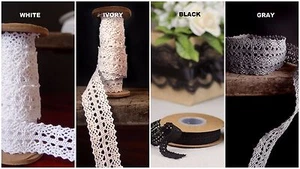 1" Estilo Vintage Bordado Algodón Floral Crochet Encaje Ribete 10 yardas - Colores - Imagen 1 de 9