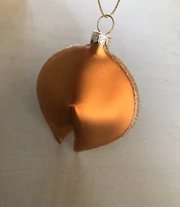 FORTUNE COOKIE CHRISTMAS GLASS ASIAN RESTAURANT ORNAMENT - Picture 1 of 10