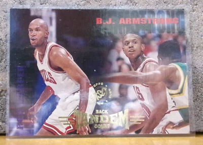 BASKETBALL CARD B.J. ARMSTRONG & RON HARPER CHICAGO BULLS BACK COURT TANDEM TSC - Image 1 of 2