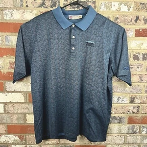 Men's Vintage 90s Slazenger Desert Mountain Golf Polo Shirt Geometric XXL Blue - Picture 1 of 6