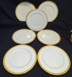 "Platos de cena Lenox EE. UU. Lowell 7 - oro en relieve - marca verde 10 1/2" - Imagen 1 de 5