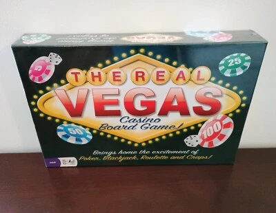 The Real Vegas Casino Board Game BNIB Poker-Blackjack-Roulette and Craps - Image 1 of 2