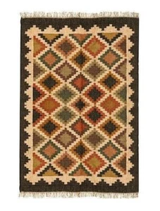 Rug Kilim Carpet Natural Handwoven Wool Jute Rug, Vintage Traditional kilim Rugs - Picture 1 of 7