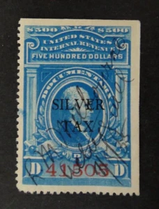 US Revenue Stamp RG22 $500 Silver Tax 1934 - Picture 1 of 2