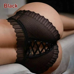 Womens Sexy Lace G-string Briefs Lingerie Crotchless Panties Thongs Underwear x1 - Picture 1 of 15