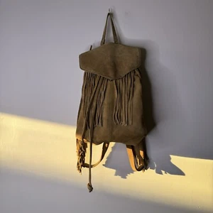 ZARA Trafaluc Suede Backpack Fringe Bag Boho Hippie Festival 90s Fairy Y2K - Picture 1 of 15