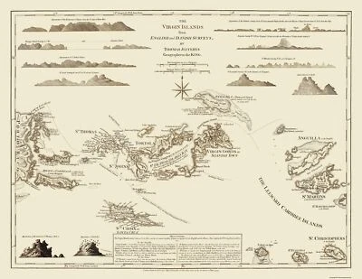 Historic Map - Virgin Islands United States - Jefferys 1775 - 29.81 x 23 - Image 1 of 4