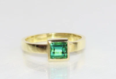 Turmalin Ring 585 Gold, Größe 54, blau, grün, Engagementring, Unikatmeister - Bild 1 von 4