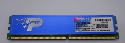 Patriot 2GB (1x2GB) DDR2 PSD22G8002H PC2-6400 CL5 #R1757 - Bild 1 von 3