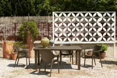 Tavolo da esterno per giardino Bronzo TAVOLONE 1886 - 70 Scab Design intrecciato - Immagine 1 di 3