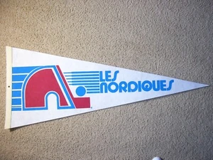 1980'S LES QUEBEC NORDIQUES NHL HOCKEY PENNANT FLAG SHARP!! - Picture 1 of 4