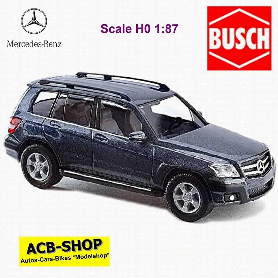 Mercedes Benz Classe GLK SUV 2008-15 X204 Grigio Metallico 1:87 Busch 49756 - Immagine 1 di 2