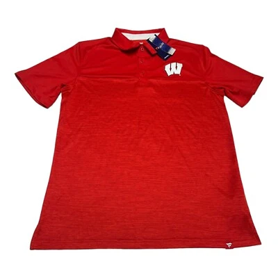 Camisa Polo Fanatics Wisconsin Badgers Para Hombre Talla L Roja NCAA Golf Manga Corta Foto 1 de 4