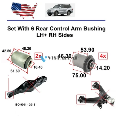 Rear Control Arm Bushing Set Upper LH+RH For Mitsubishi Montero 2001-2006 Foto 1 de 4