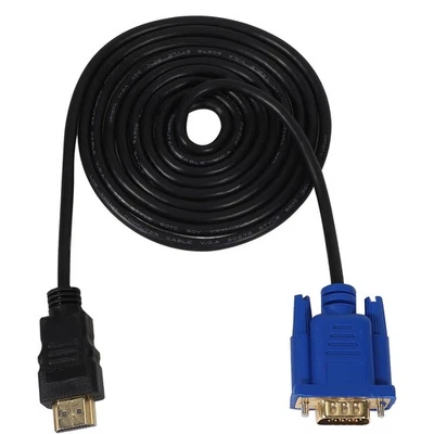 Hdtv  Gold Stecker Auf Vga -15 Stecker 15Pin Adapter Kabel 6Ft 1.8M 1080P O3L1 - Bild 1 von 4