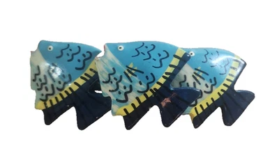 Clip de pasador de pelo grande de plástico acrílico con temática de océano pez ángel azul Foto 1 de 4