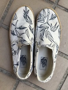 Women Size 8.5 VANS Off the Wall Asher Slip-on Canvas Espadrille Bamboo Pattern - Picture 1 of 4
