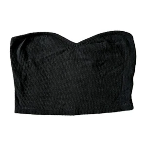 SHEIN Black Ribbed Knit Strapless Tube Top Women’s Size Small Stretch Cropped Mi - Picture 1 of 7