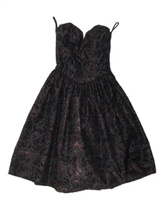 ORSAY Womens Strapless Dress IT 36 XS Black Paisley Polyester AN07 - Picture 1 of 3