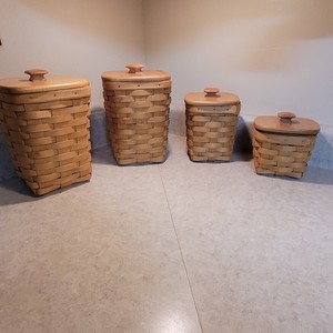 Longaberger canister basket ロンガバーガー 2セット 超爆安 www