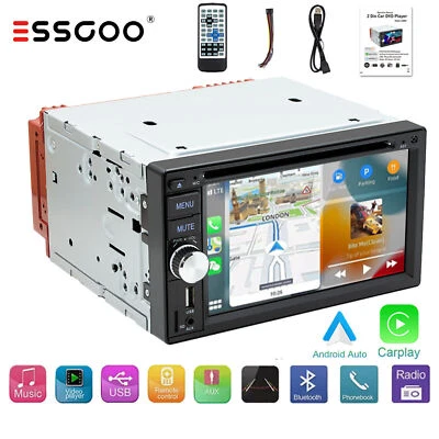 2 DIN Autoradio Apple CarPlay Android Auto DVD Bluetooth Touchscreen RDS DVR AUX - Bild 1 von 4