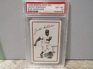 1978 JACKIE ROBINSON CUBIC CORP SPORTS DECK EIGHT OF DIAMONDS GEM MINT PSA 10 - Picture 1 of 2