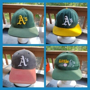 4 OAKLAND A'S Caps.  New Era (2) MADE IN USA.  2 Fitted, 2 Adjustable.  - Picture 1 of 17