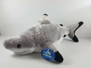 Sea World Seaworld 2015 Blacktip Reef Shark PUPPET  ~21” Plush Authentic Patch - Picture 1 of 12
