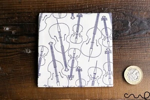 Handgefertigtes Unisex Baumwolle Einstecktuch Taschentuch weiß Violine Hochzeit Geschenk AD - Bild 1 von 8