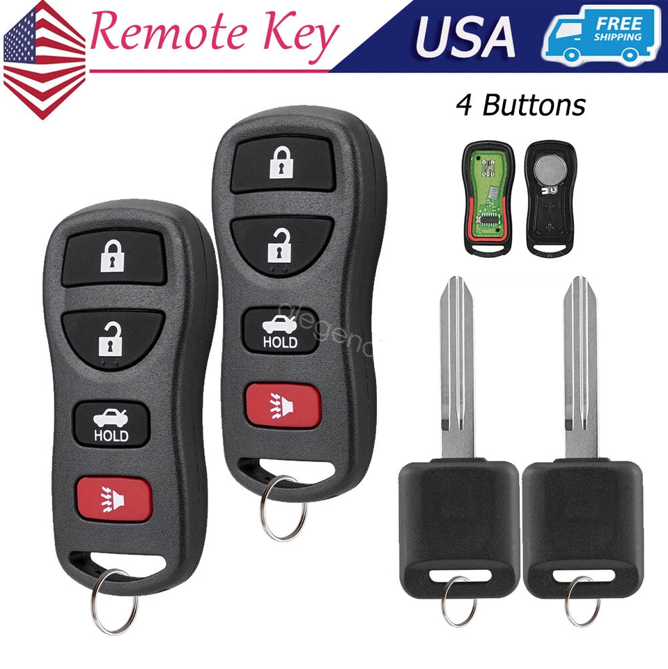 2 for 2004 2005 2006 2007 Infiniti QX56 Keyless Entry Remote Fob + Ignition Key - Image 1 of 4