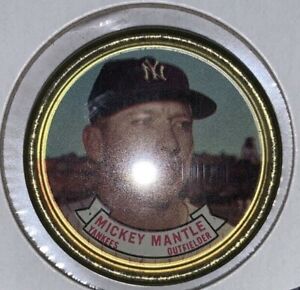 EX 1964 Topps Baseball Coin Pin #120 Mickey Mantle NY Yankees