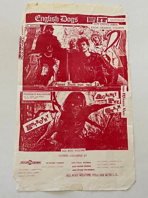 English Dogs Entrophy Wasted Youth Original Concert Poster Fenders Long Beach - Image 1 of 4