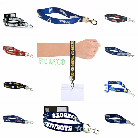 NFL ,MLB,NBA Team Wristlet Lanyard Keychain- Pick your Team Cover