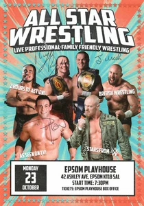 ALL STAR WRESTLING - HANDBILL - DYLAN ROBERTS / JOSEPH ALLMARK + AUTOGRAPHS - Picture 1 of 4