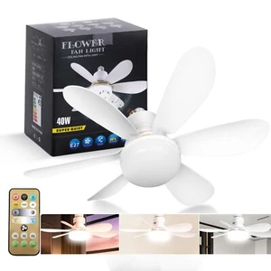 20'' Ceiling Fan with Light 40W Fan Light with Remote APP Control Adjustable - Picture 1 of 8