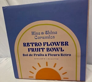 Rise&Shine Keramik ~ Retro Flower Lg Obstschale, wie auf FabFitFun zu sehen, NEU!! - Bild 1 von 7