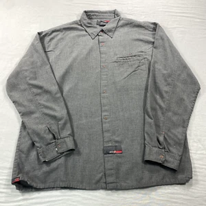VINTAGE Split Shirt Mens XL Gray Snap Button Up Skateboarding Surf Y2K Adult * - Picture 1 of 12