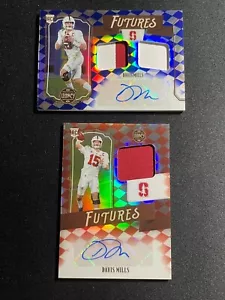2021 PANINI LEGACY DAVIS MILLS RC FUTURES AUTO DUAL DIAM. LOTTO 2 CARTE PATCH RG777 - Foto 1 di 4