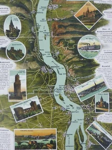 Leporello Rin-Panorama de Maguncia a Colonia, editorial Suder Druck Heiss & Co. - Imagen 1 de 12