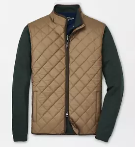 Peter Millar Khaki Tan Beige Brown Essex Quilted Travel Vest Mens Sz S NEW $228 - Picture 1 of 5