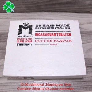 Caja de cigarros de madera vacía con sabor a café Macanudo Toro 6 x 50 8,5" x 6,75" x 2" - Imagen 1 de 11